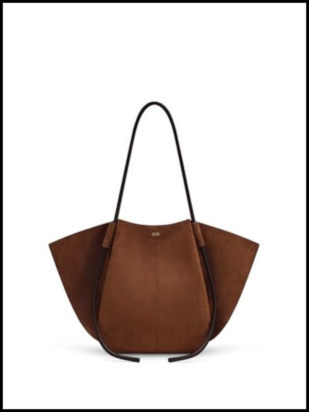 Nala Wide Tote Bag Faux Suede Vegan Leather Shoulder Handbag Everyday Carry